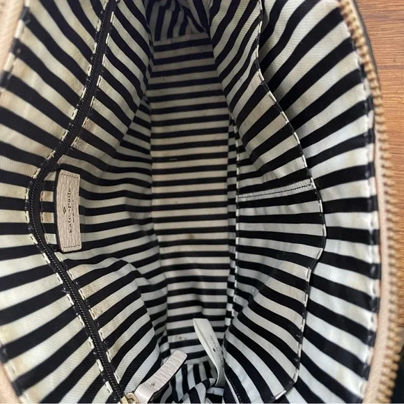 KATE SPADE Two-Tone Black and Grey Leather Medium Handbag with Removable Strap - Picture 13 of 15